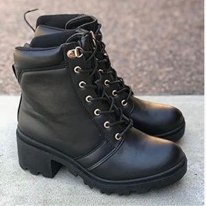 Qupid Lug Up Combat Boots